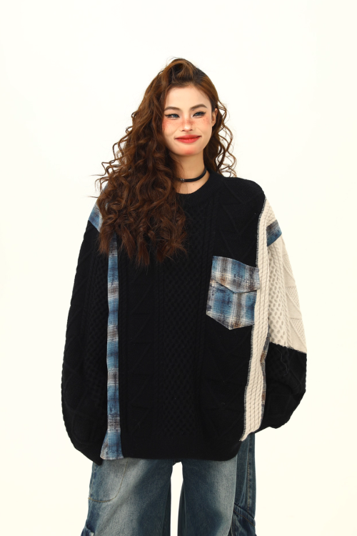 Street Patchwork Design Knit