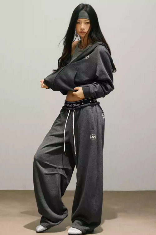 Street Zip Up Hoodie / Double Waist Sweatpants
