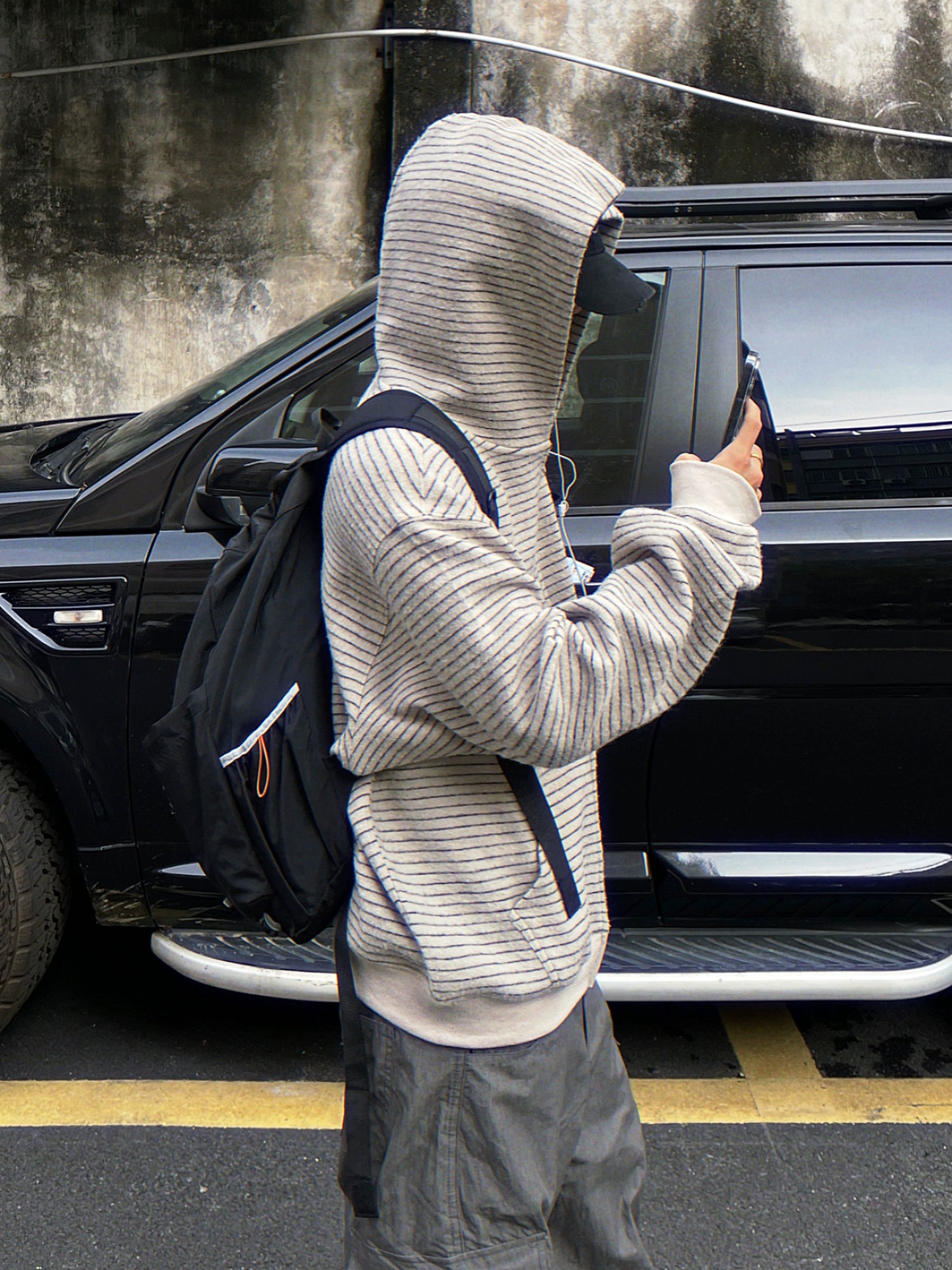 Stripe Zip Up Hoodie