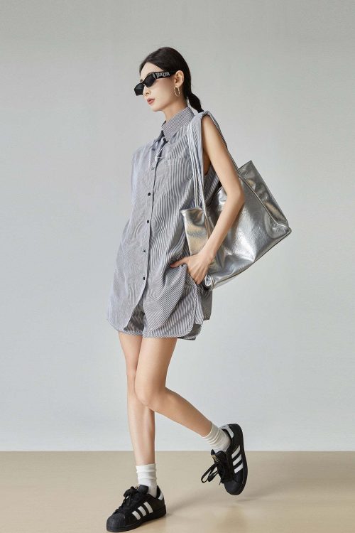 Striped Sleeveless Shirt / Shorts