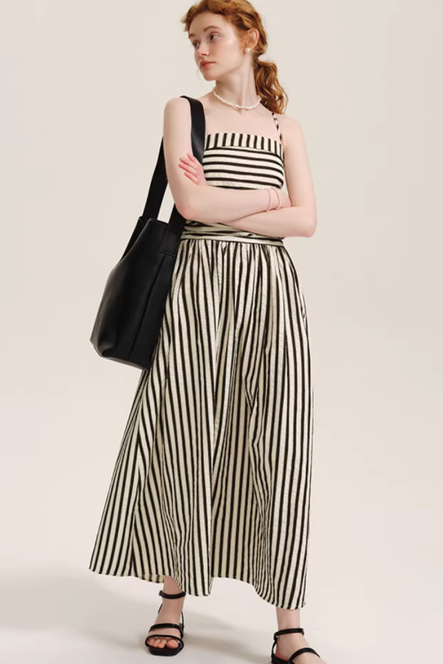 Striped Spaghetti Strap Dress