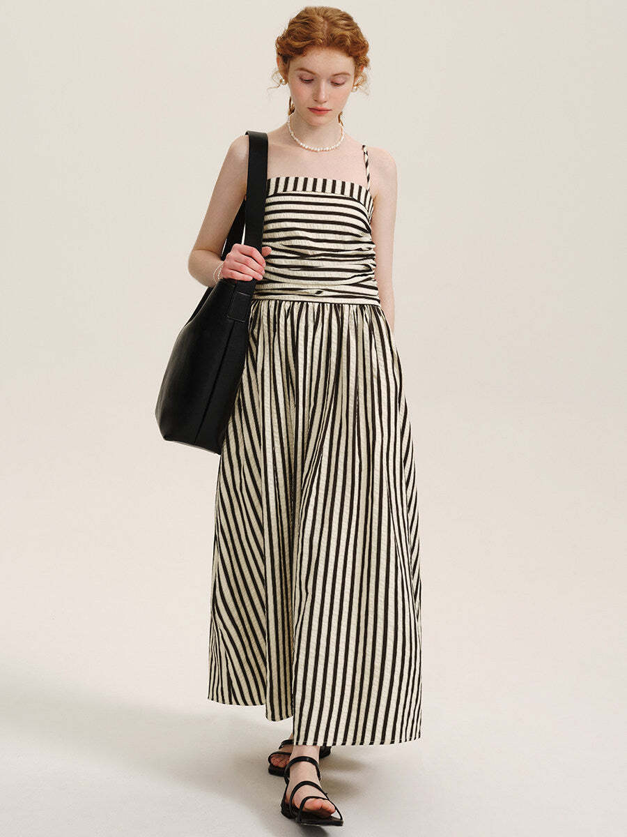 Striped Spaghetti Strap Dress