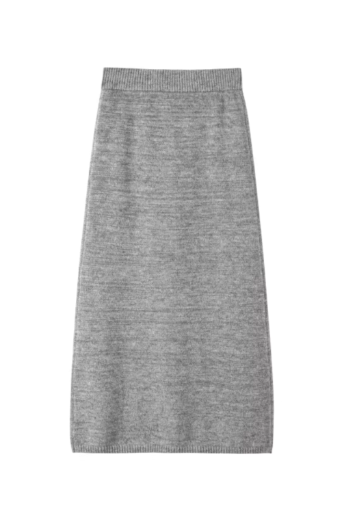 Tailored Jacket / Half-Button Long Sleeve Top / Knit Skirt