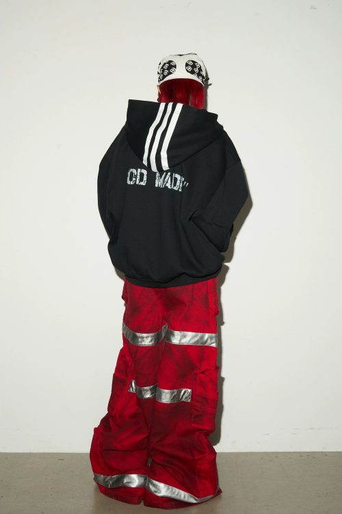 Three Stripes Hood Oversize Top