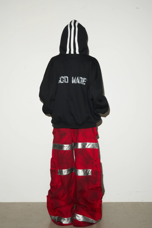Three Stripes Hood Oversize Top