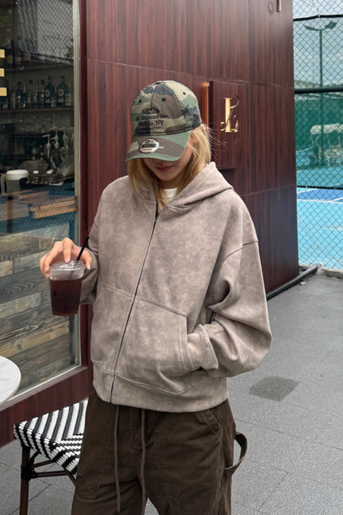 Tie-Dye Hood Zip Jacket