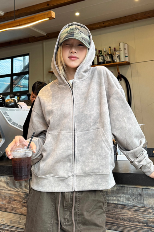 Tie-Dye Hood Zip Jacket