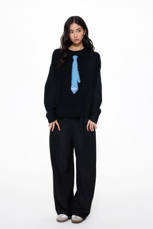 Tie Loose Knit Pullover