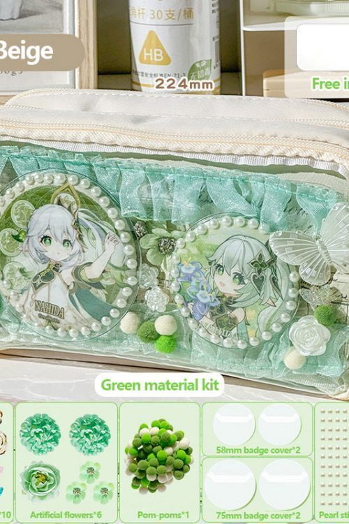 Transparent Ita Bag Pencil Case with Clear Window for Pin Display