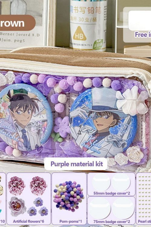 Transparent Ita Bag Pencil Case with Clear Window for Pin Display
