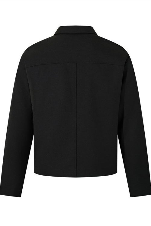 Trendy Stylish High Street Solid Color Pilot Collar Jacket