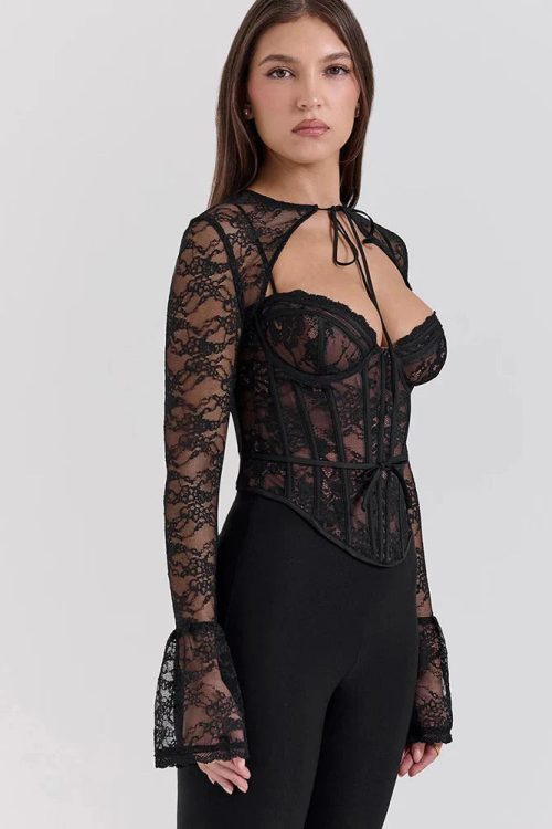 Two Piece Lace Corset Bolero Top