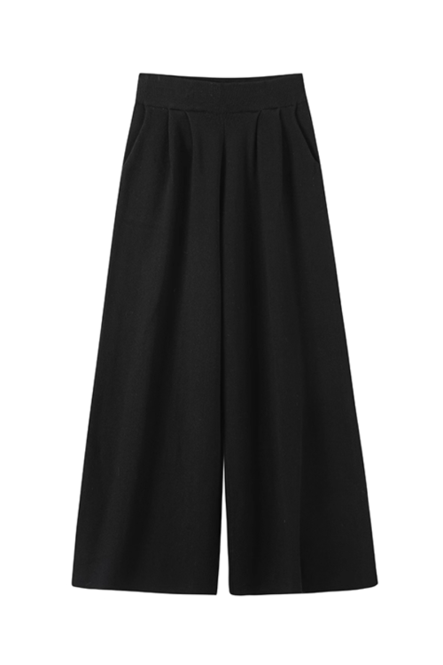 Two Piece Long Sleeve Top / Knit Wide Pants