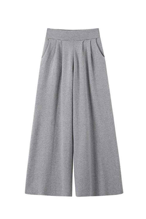 Two Piece Long Sleeve Top / Knit Wide Pants