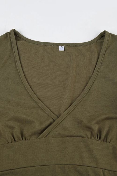 V Neck Cross Wrap Top