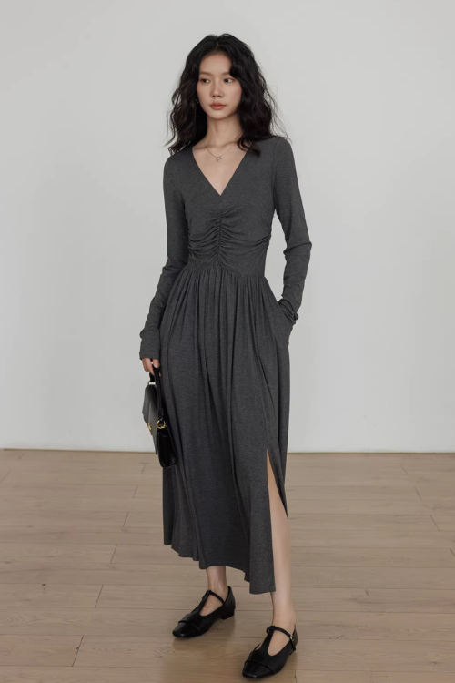 V-neck Flare Dress
