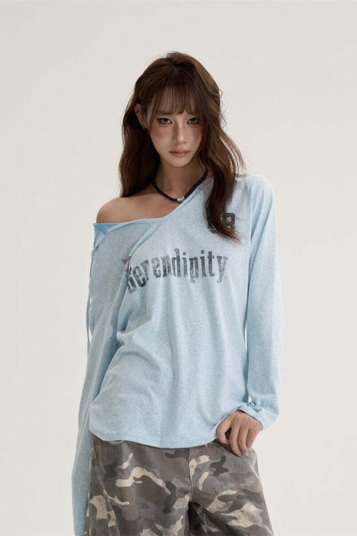 V-Neck Long Sleeve Top