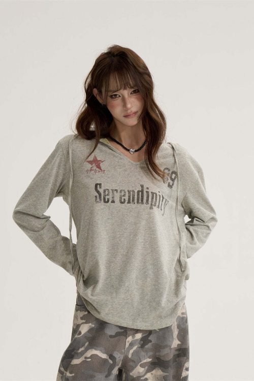 V-Neck Long Sleeve Top