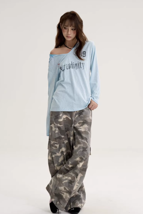 V-Neck Long Sleeve Top