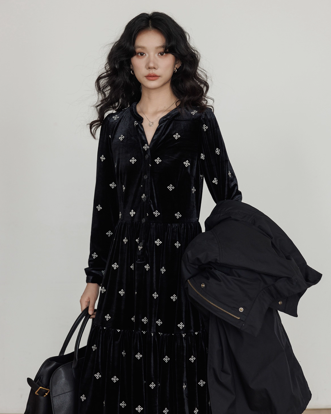 Velvet opera gloves women