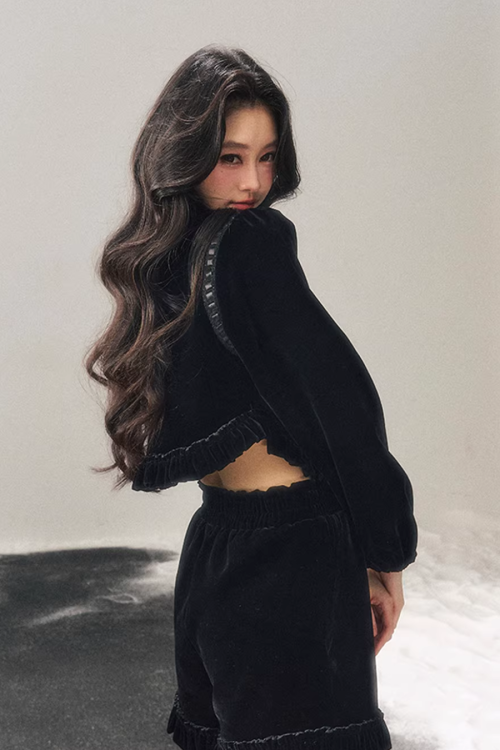 Velvet Gold Button Top / Shorts