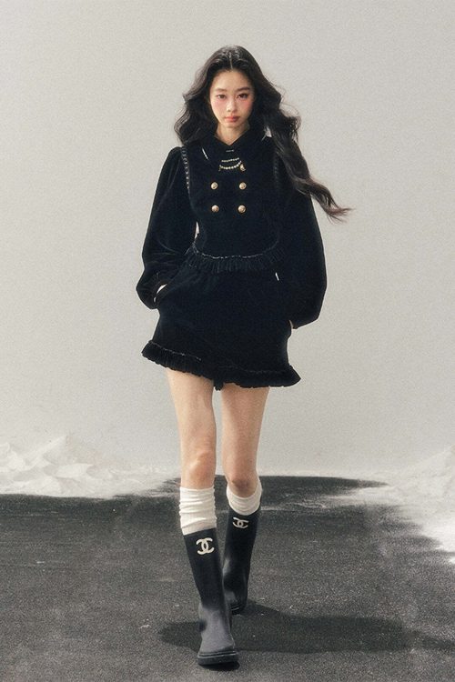Velvet Gold Button Top / Shorts