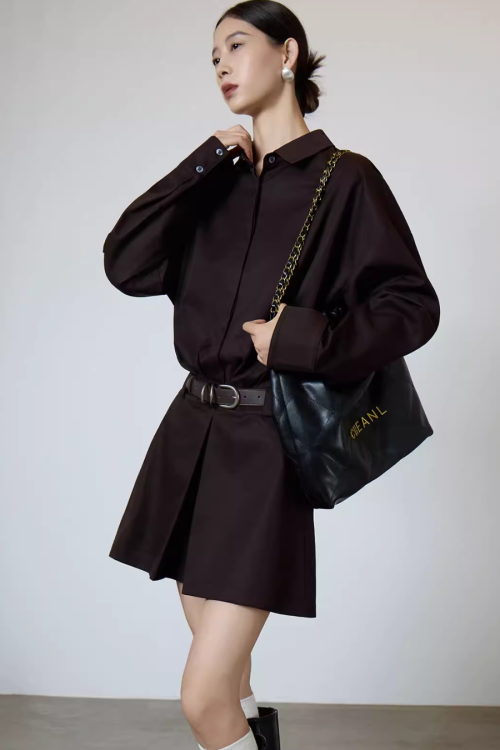 Vintage Brown Shirt Dress