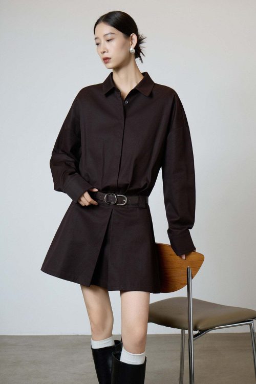 Vintage Brown Shirt Dress
