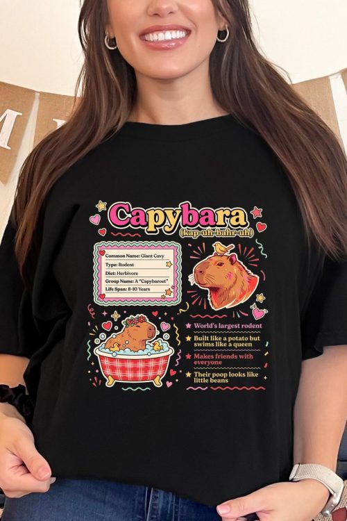 Vintage Capybara T Shirt Science Theme Graphic Tee