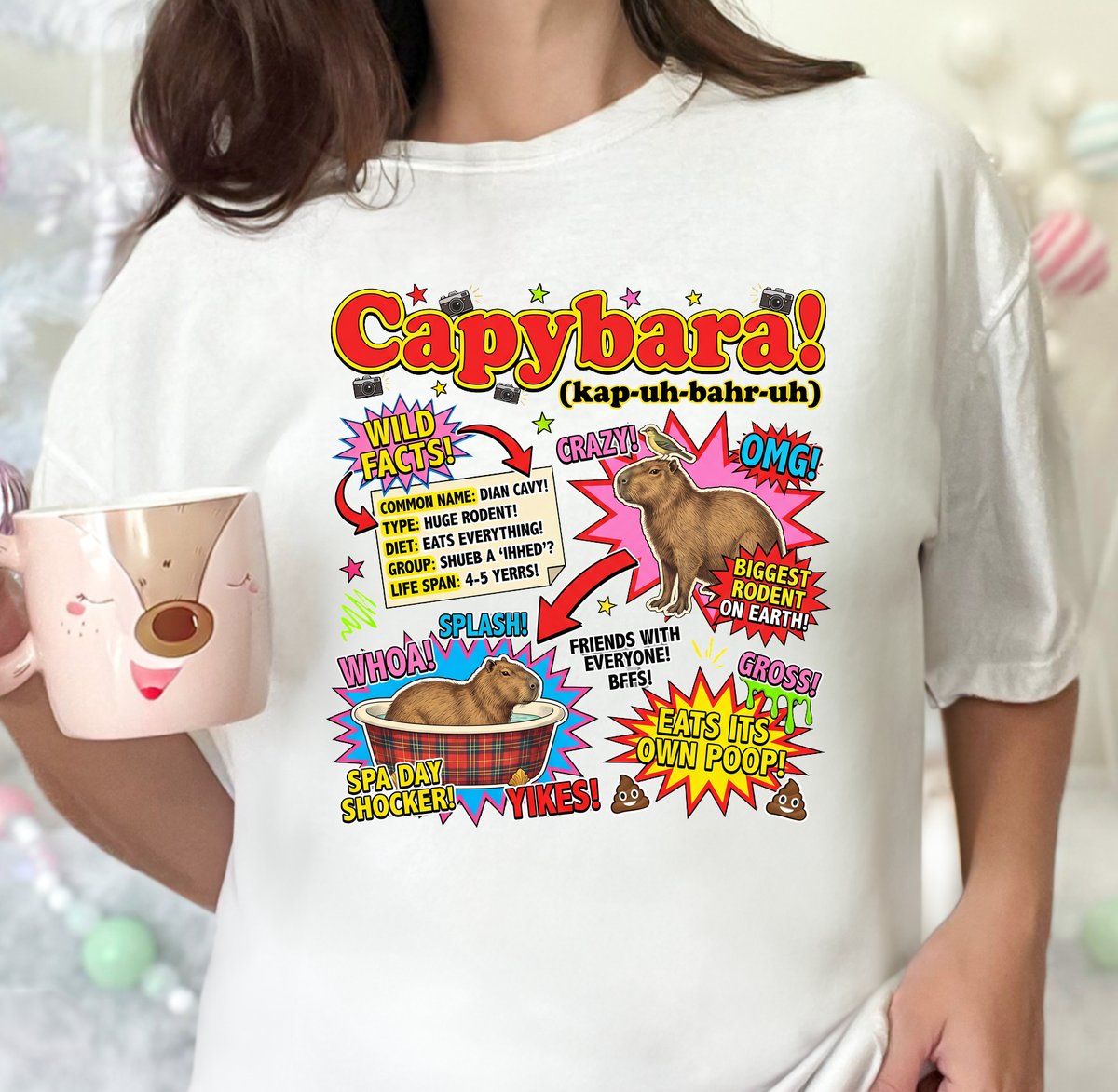 Vintage Capybara T shirt Science Theme Graphic Tee 4 tshirt