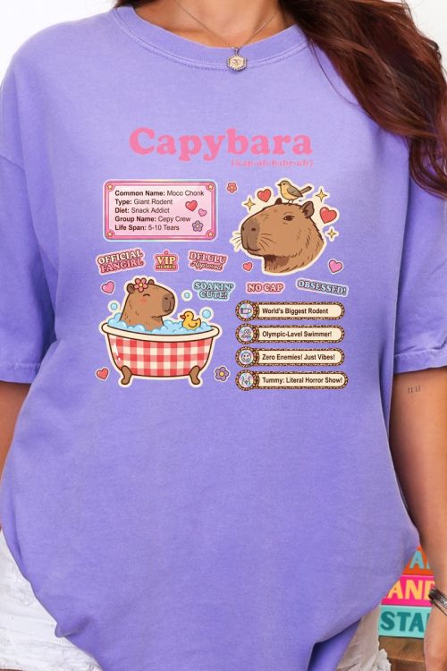 Vintage Capybara T Shirt Science Theme Graphic Tee