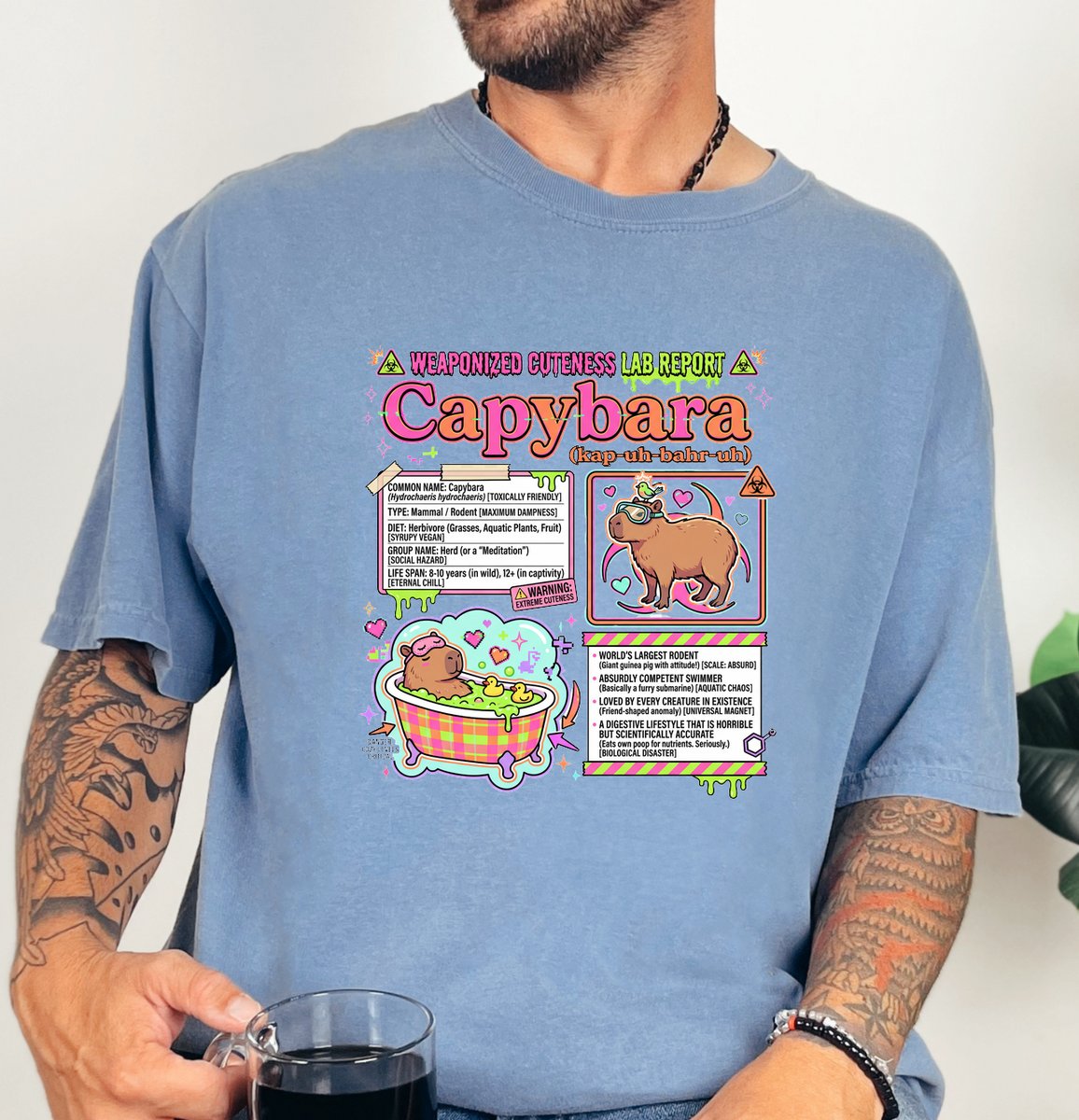 Vintage Capybara T shirt Science Theme Graphic Tee 6 tshirt
