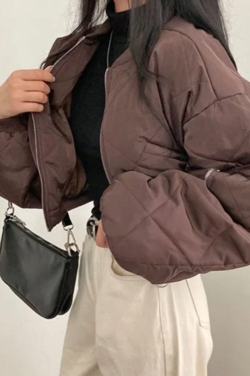 Vintage Irregular Design Bomber Jacket