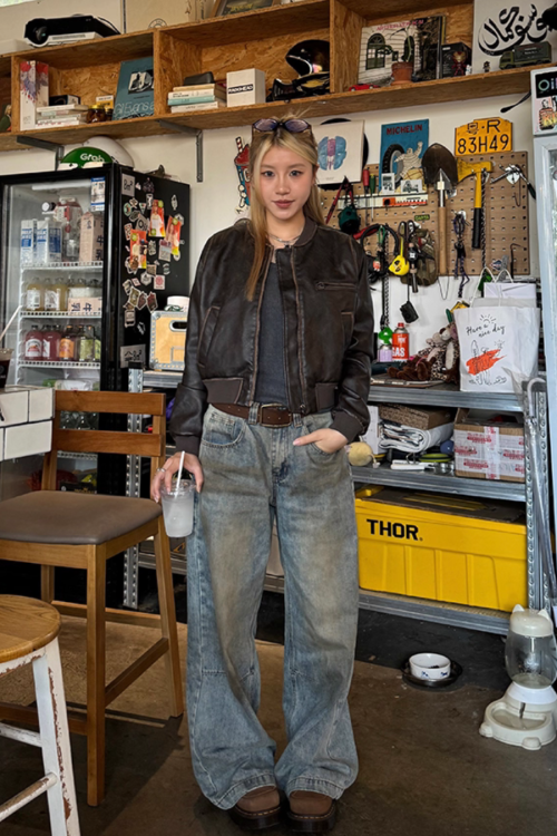 Vintage Loose Wide Denim Pants