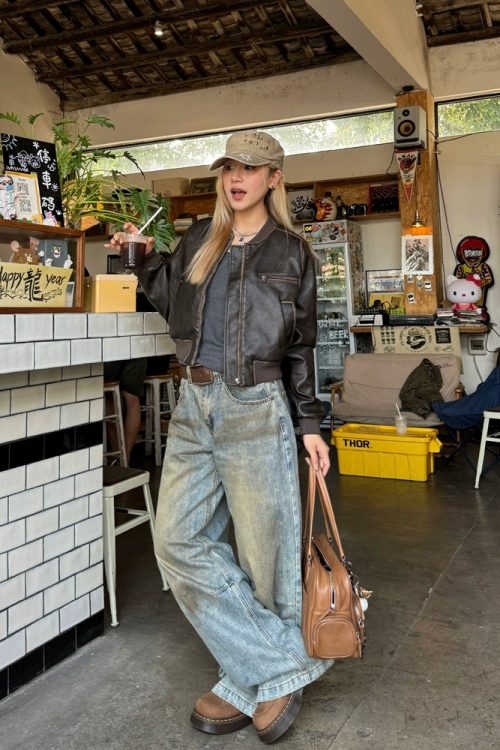 Vintage Loose Wide Denim Pants