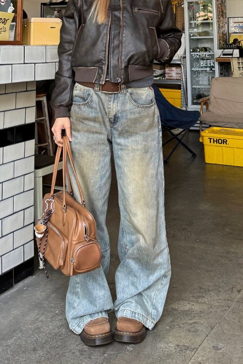 Vintage Loose Wide Denim Pants