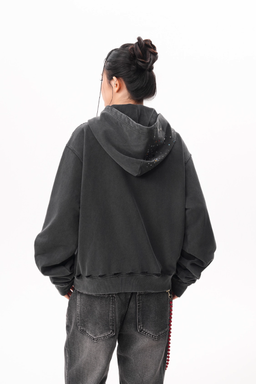 Vintage Sequin Zip Hoodie