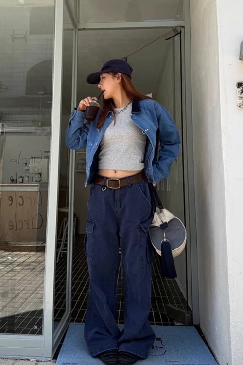 Vintage Washed Collar Denim Jacket