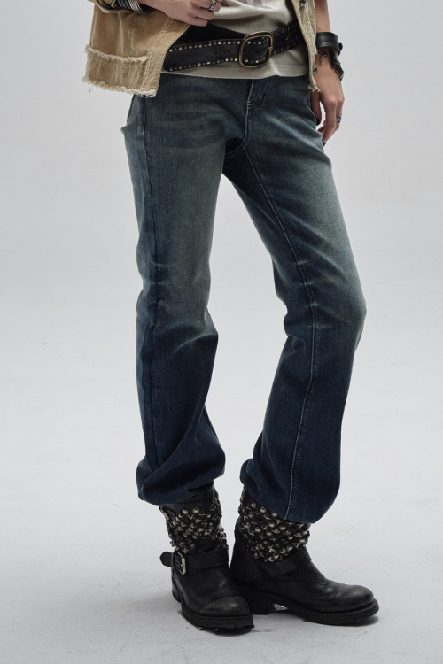 Vintage Washed Flare Jeans