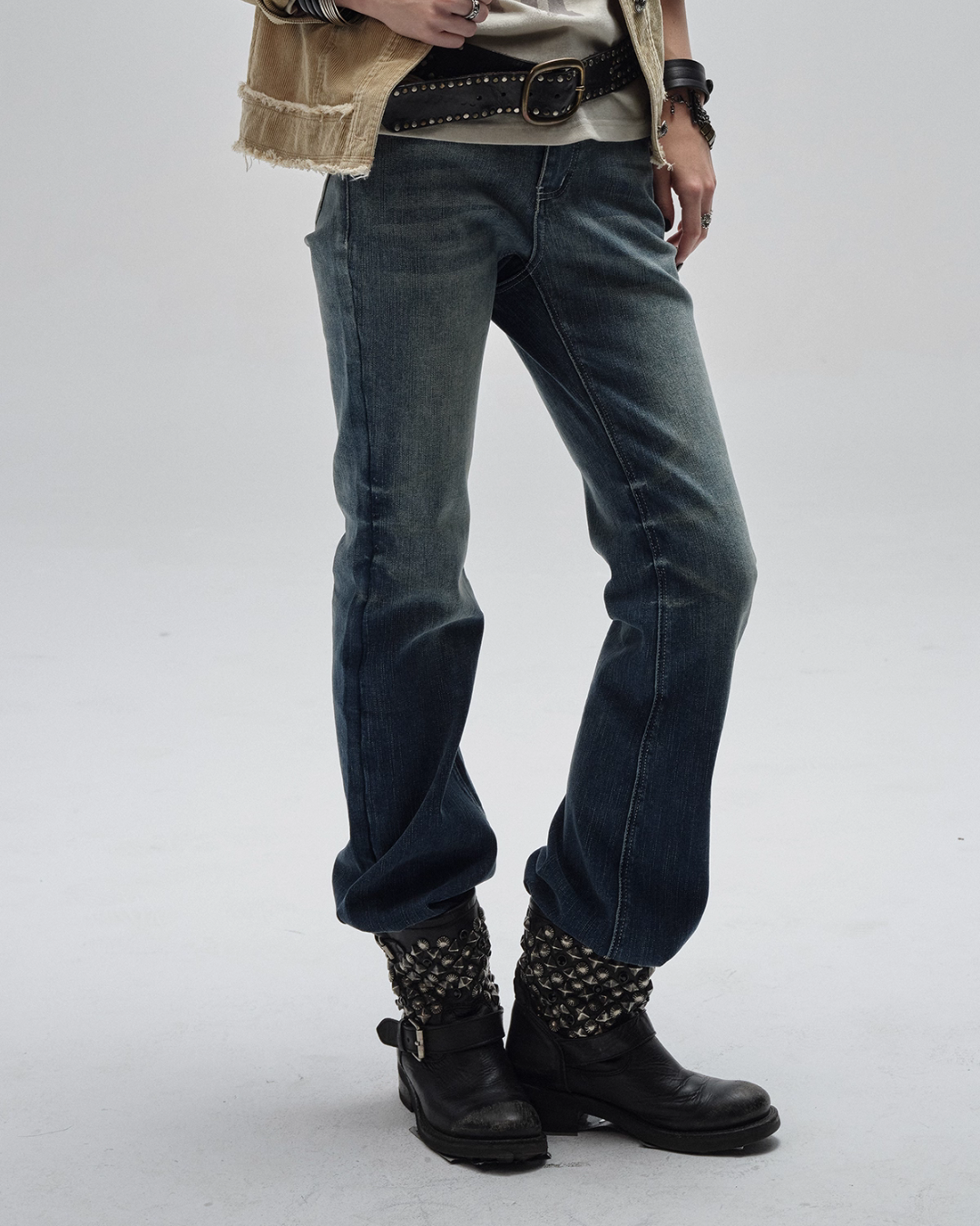 Vintage Washed Flare Jeans