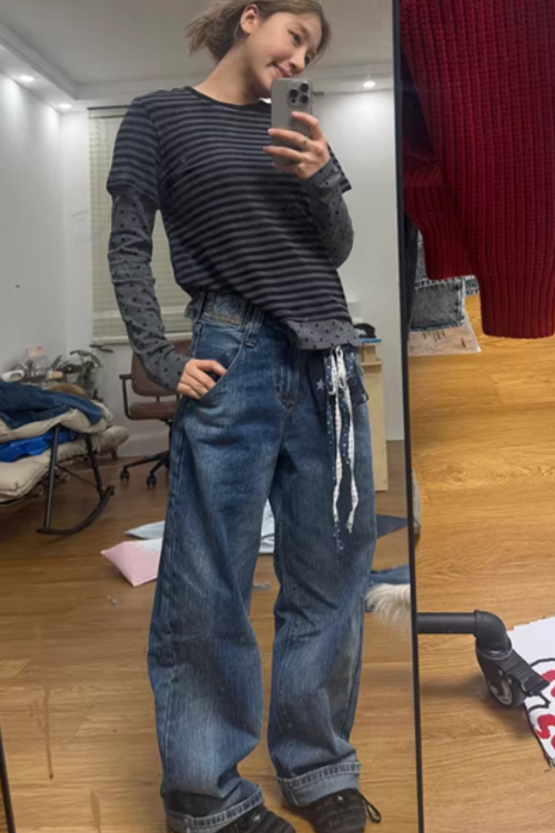 Vintage Wide Denim Pants