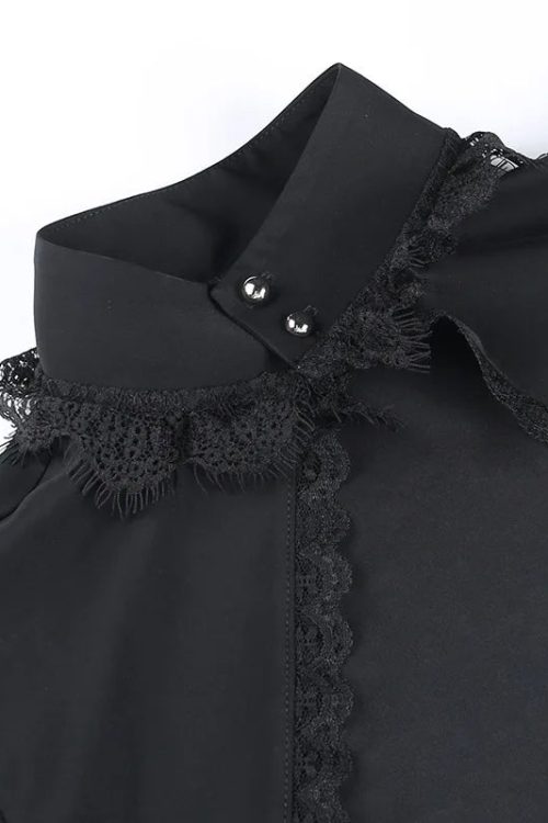Visual Kei Gothic Lace & Mesh Crop Top and Skirt Set