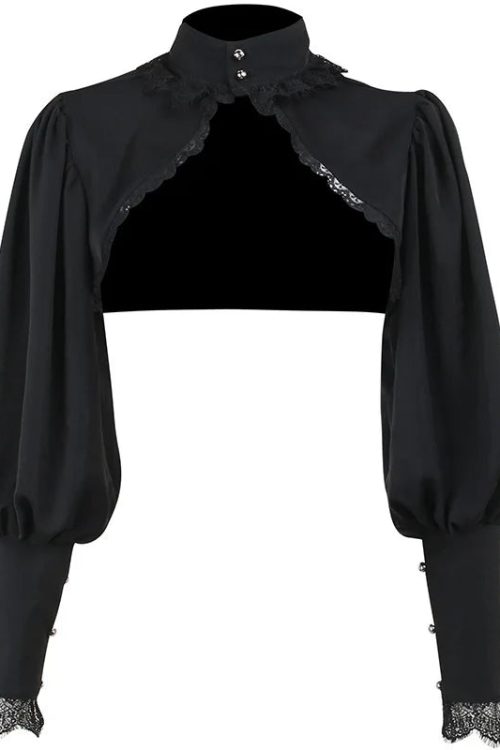 Visual Kei Gothic Lace & Mesh Crop Top and Skirt Set