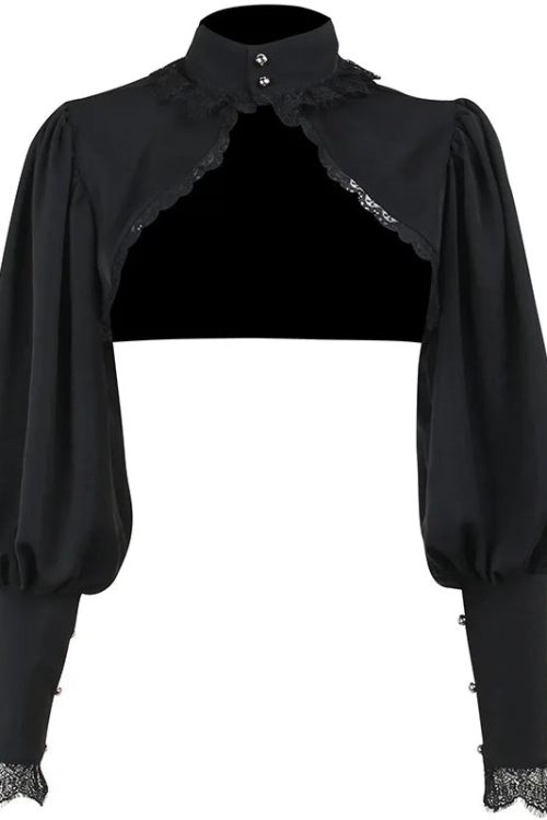Visual Kei Gothic Lace & Mesh Crop Top and Skirt Set
