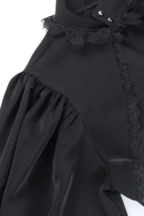 Visual Kei Gothic Lace & Mesh Crop Top and Skirt Set