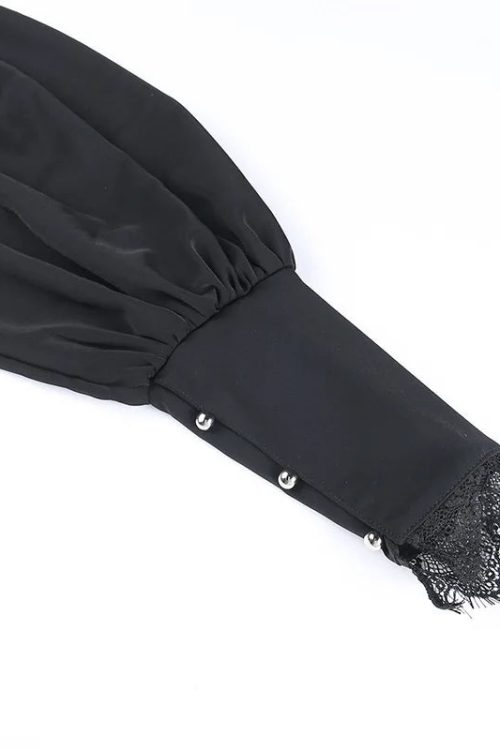 Visual Kei Gothic Lace & Mesh Crop Top and Skirt Set