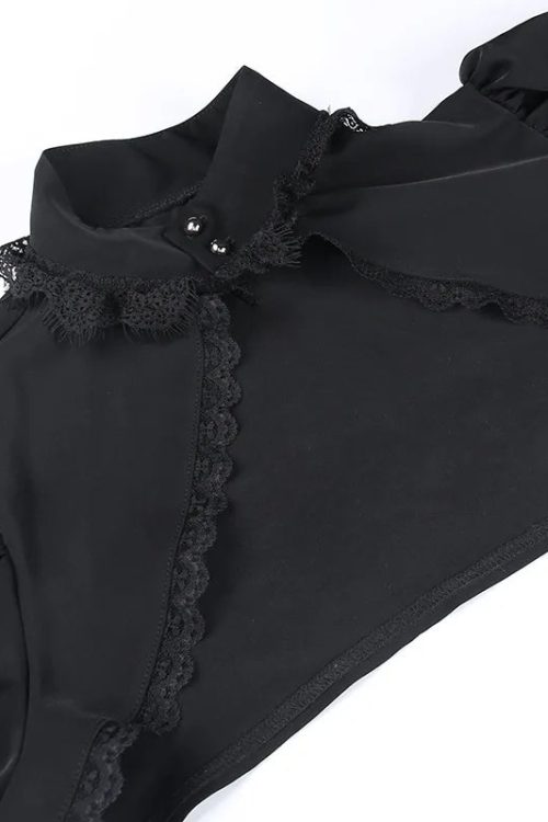 Visual Kei Gothic Lace & Mesh Crop Top and Skirt Set