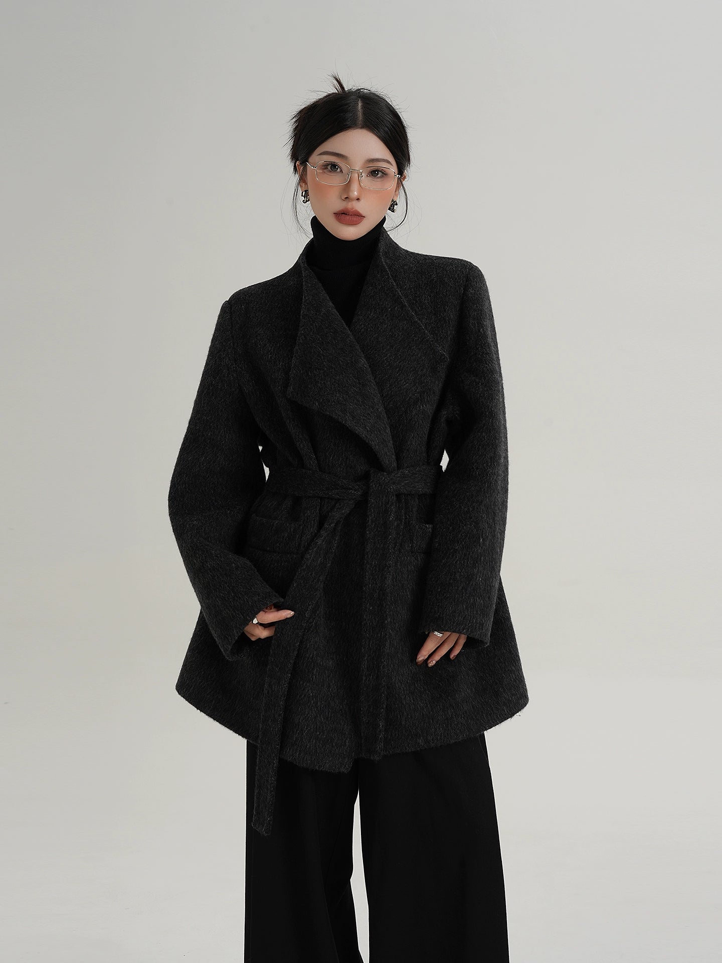 Waist Belt Wool Coat