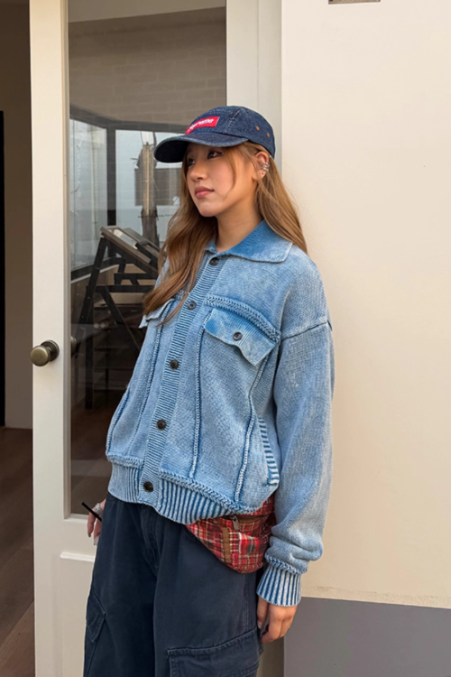 Washed Knit Short Jacket