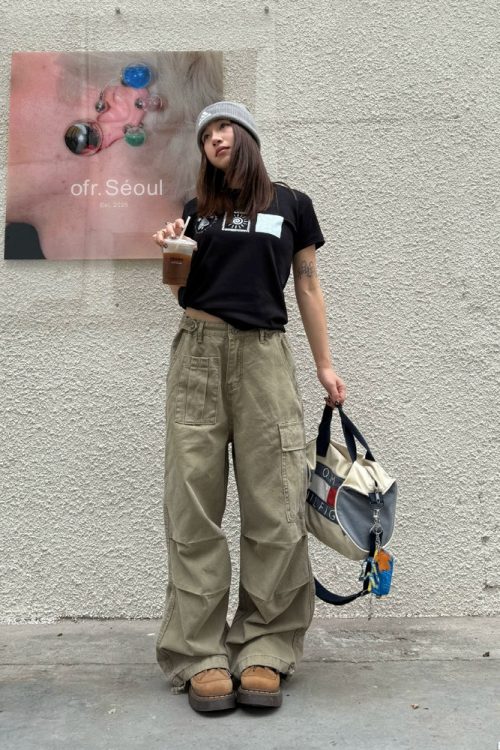 Washed Loose Work Pants